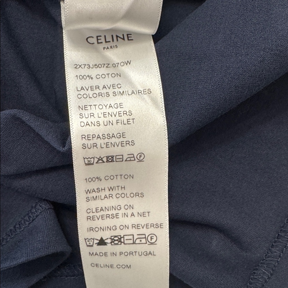 CELINE Blue Colorblock Logo Print Tank - size small - Picture 10 of 10
